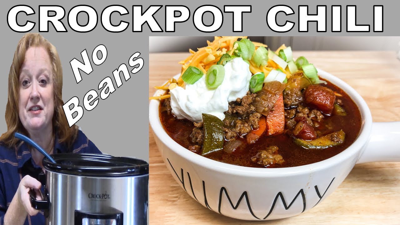 BEST CROCK POT CHILI WITH NO BEANS | SIMPLE RECIPE - Chili Chili
